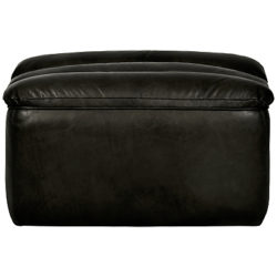 Halo Russo Leather Footstool Old Saddle Black